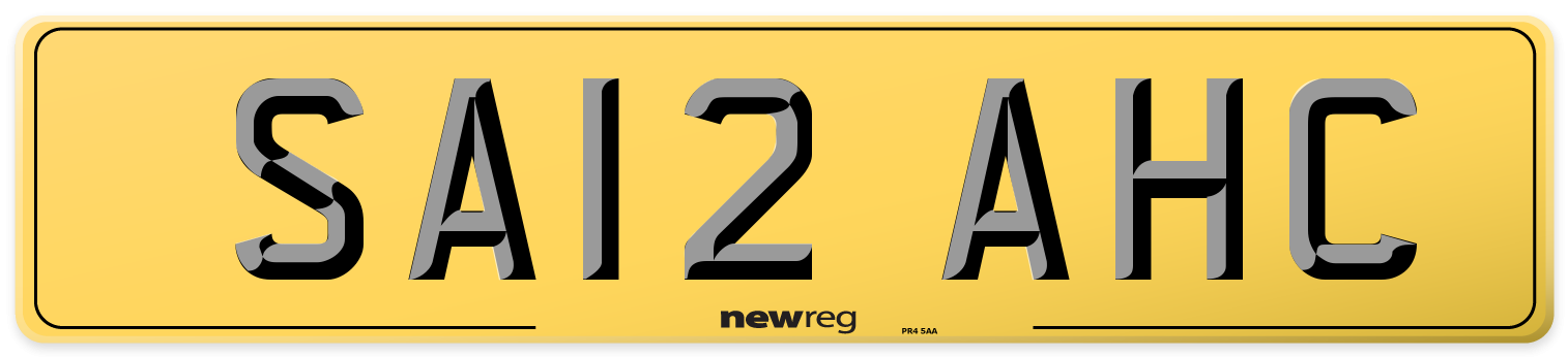 SA12 AHC Rear Number Plate