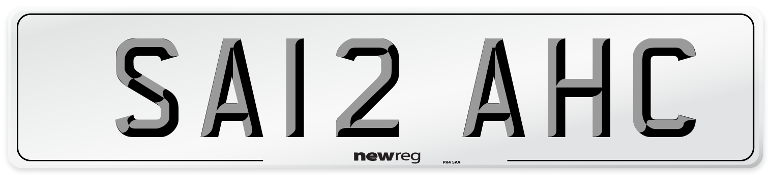 SA12 AHC Front Number Plate