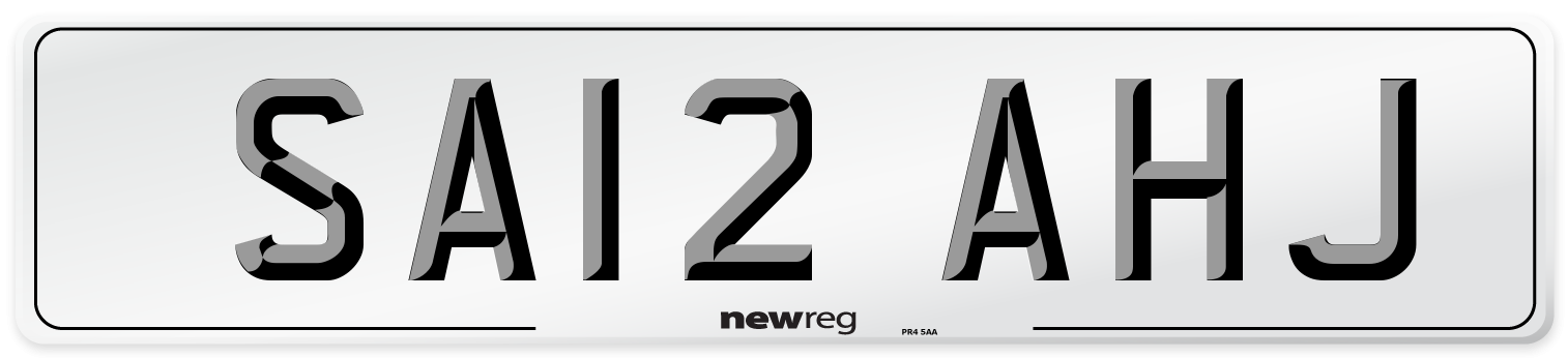 SA12 AHJ Front Number Plate