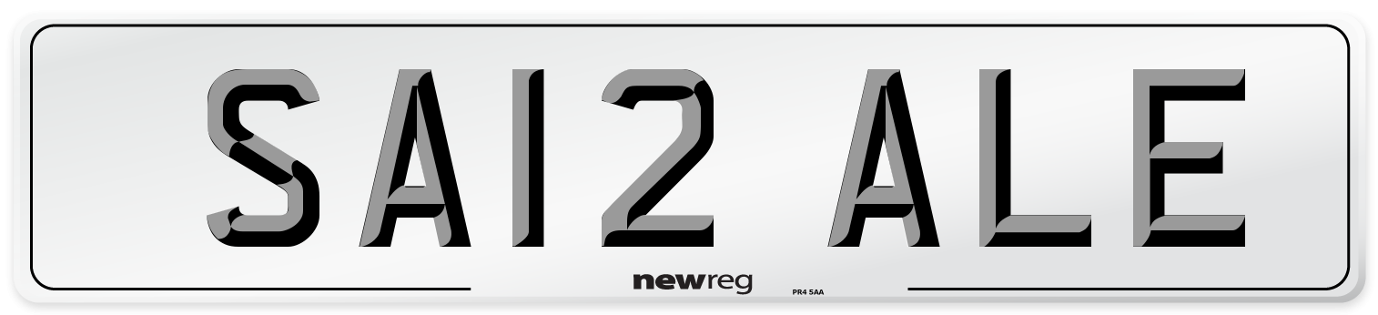 SA12 ALE Front Number Plate