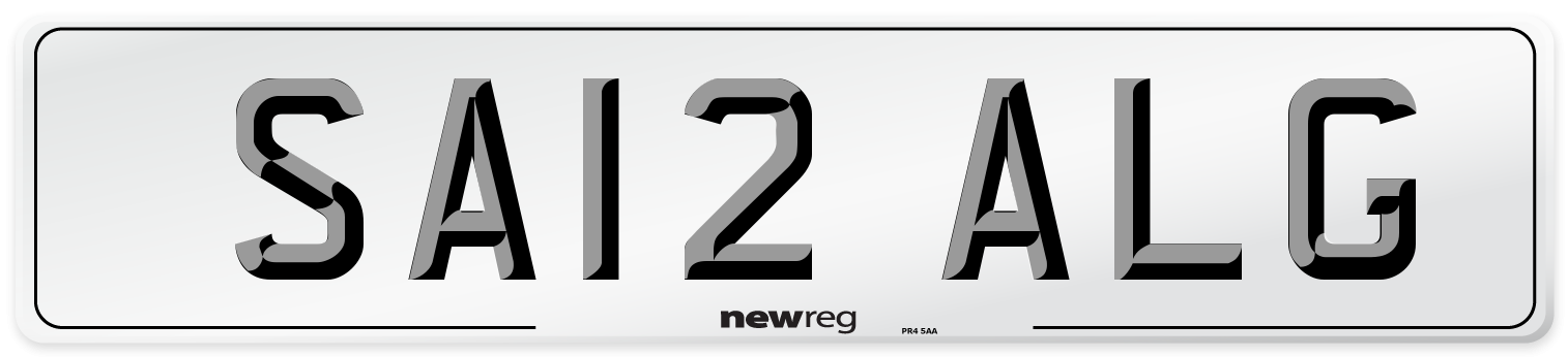 SA12 ALG Front Number Plate