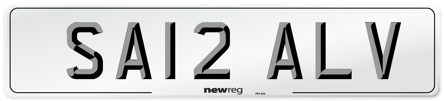 SA12 ALV Front Number Plate