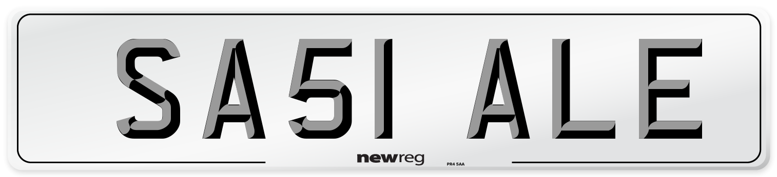 SA51 ALE Front Number Plate