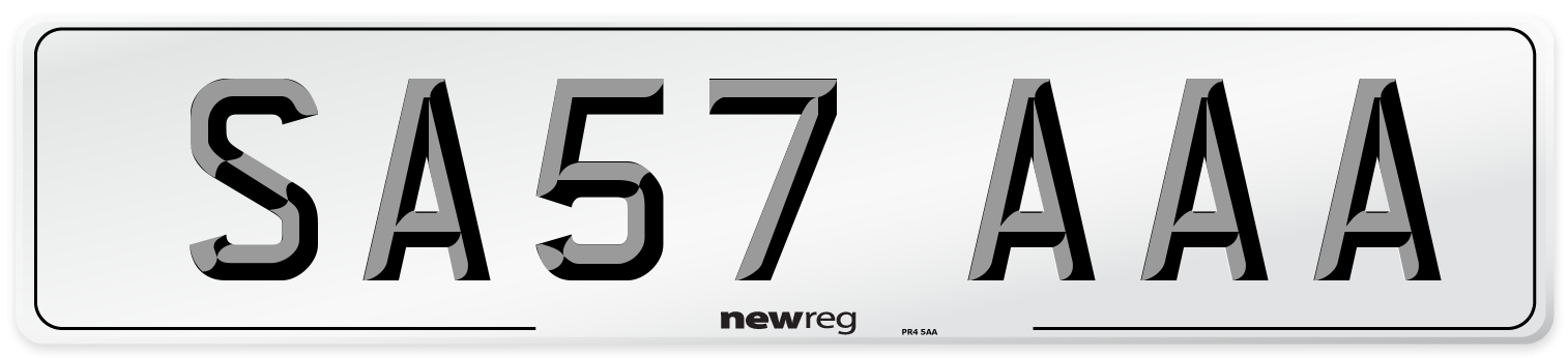 SA57 AAA Front Number Plate