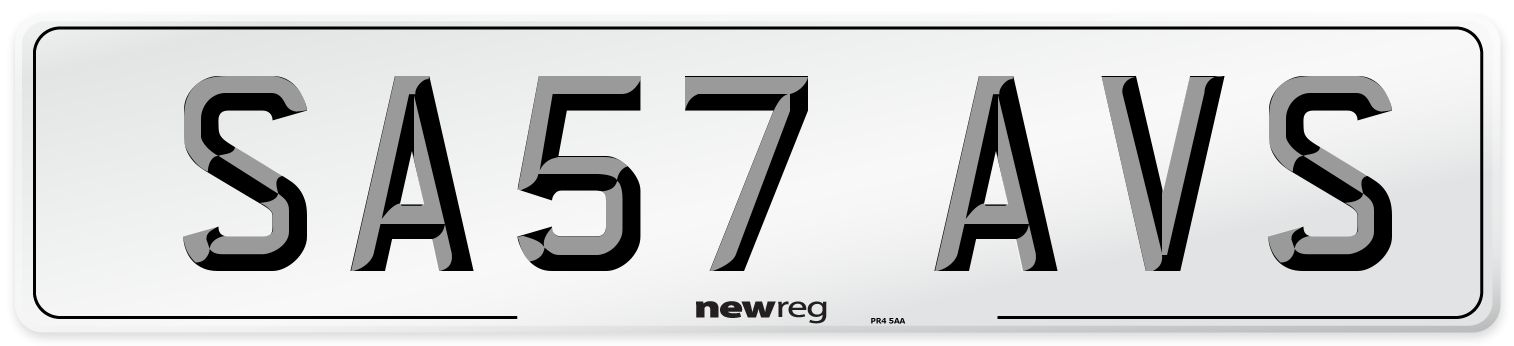 SA57 AVS Front Number Plate