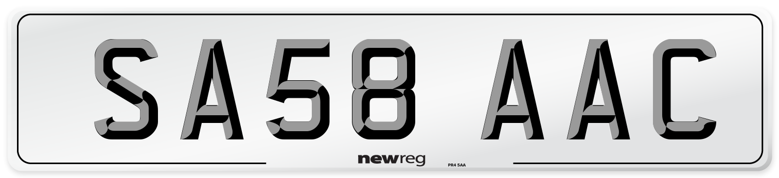 SA58 AAC Front Number Plate