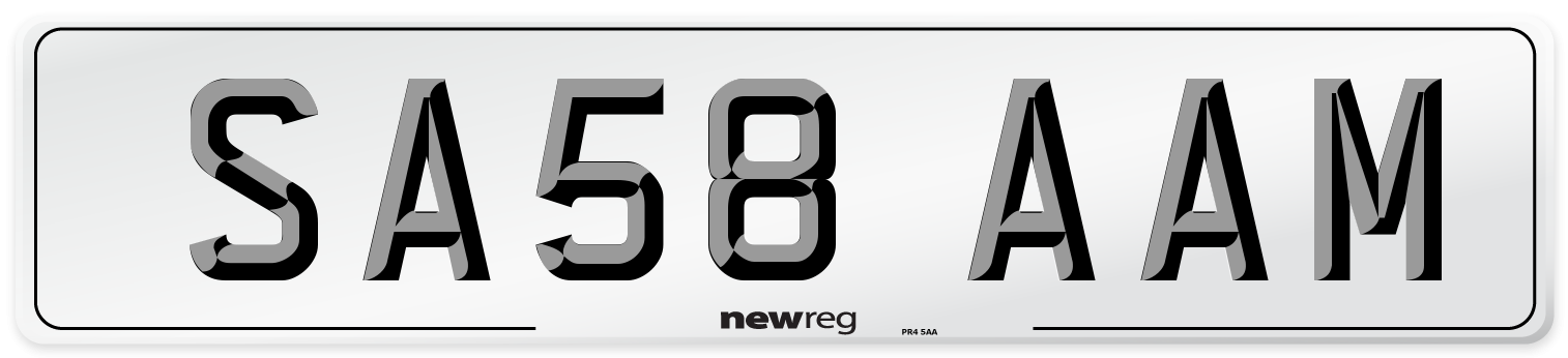 SA58 AAM Front Number Plate