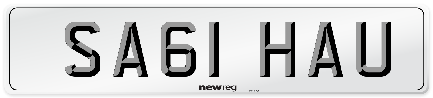 SA61 HAU Front Number Plate