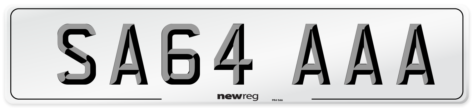 SA64 AAA Front Number Plate