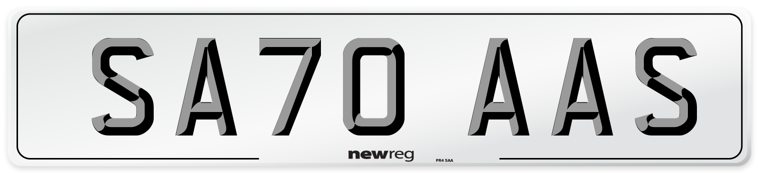 SA70 AAS Front Number Plate