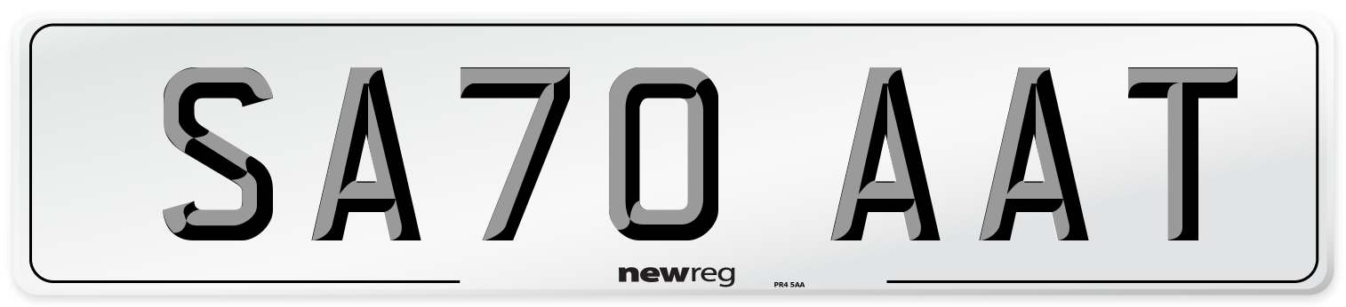 SA70 AAT Front Number Plate