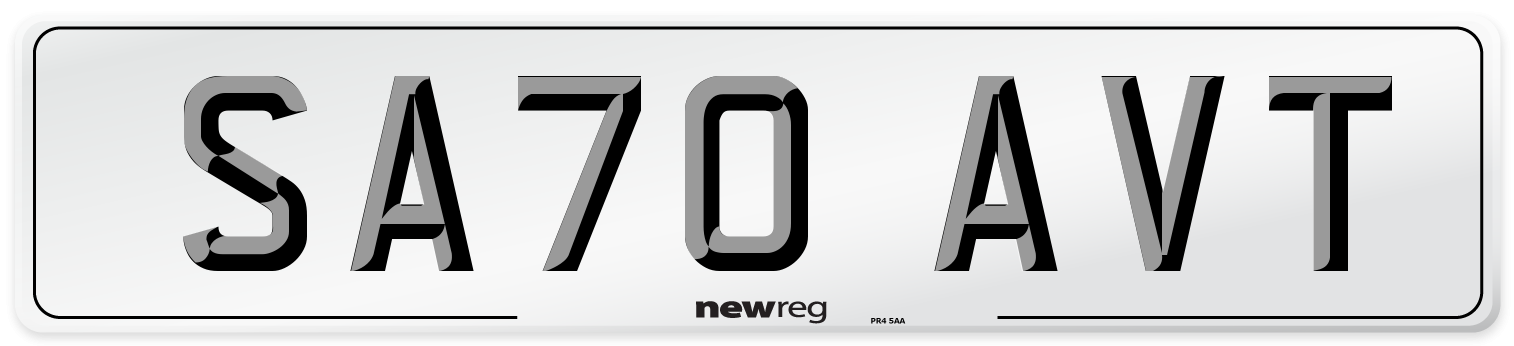SA70 AVT Front Number Plate