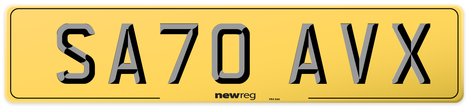 SA70 AVX Rear Number Plate