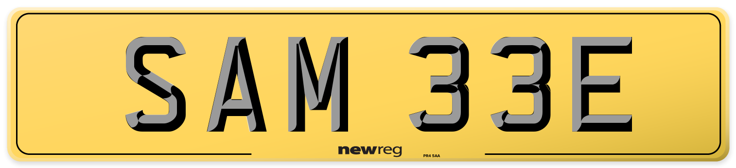 SAM 33E Rear Number Plate