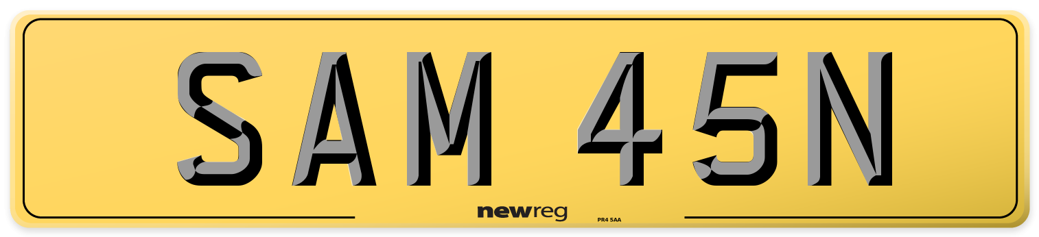 SAM 45N Rear Number Plate