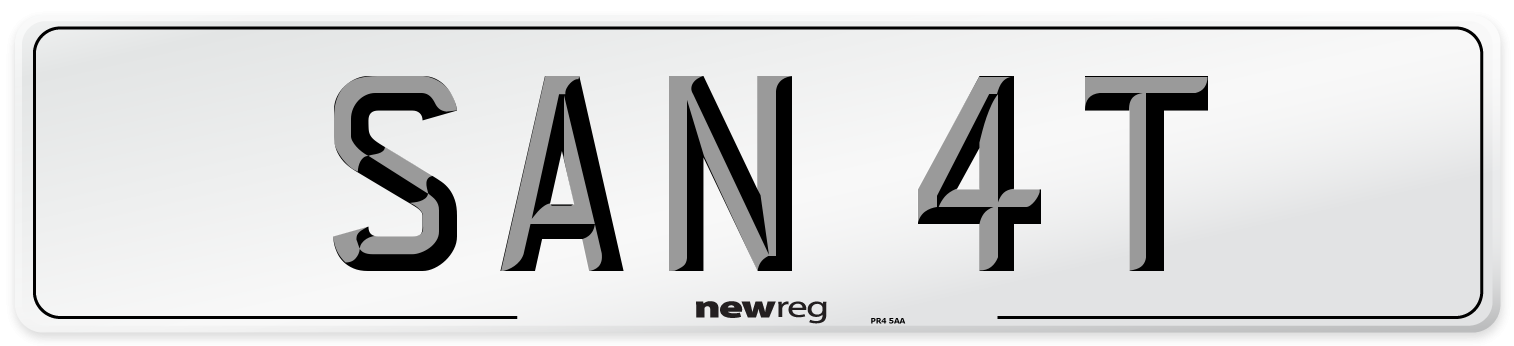 SAN 4T Front Number Plate
