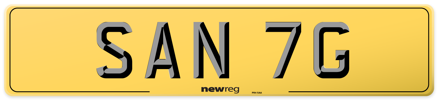 SAN 7G Rear Number Plate