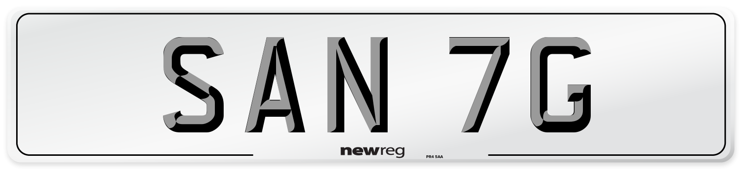 SAN 7G Front Number Plate