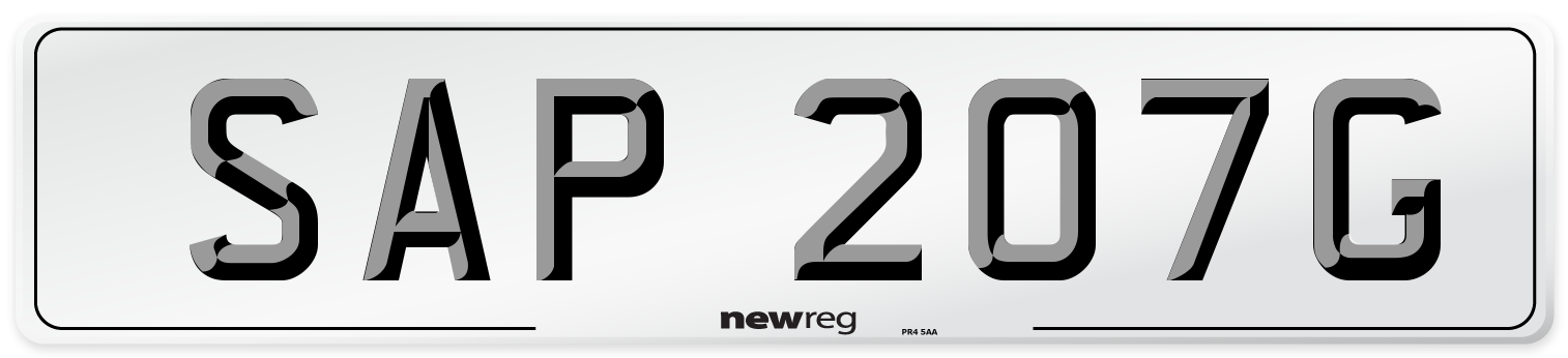 SAP 207G Front Number Plate