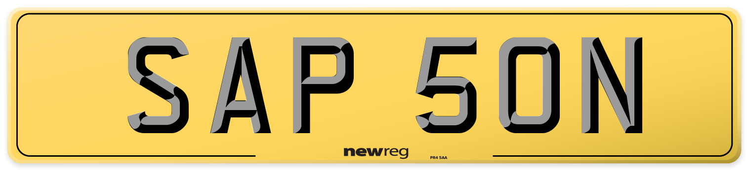 SAP 50N Rear Number Plate