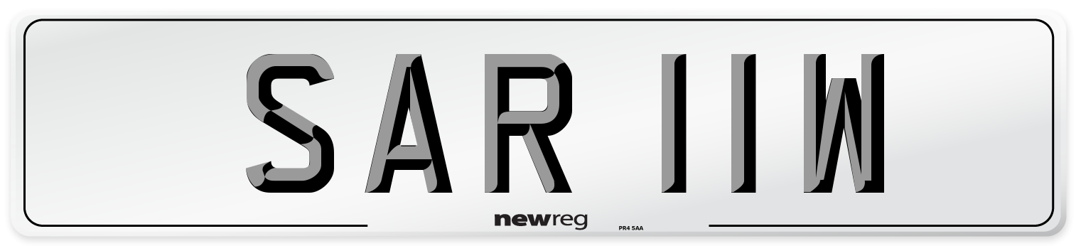 SAR 11W Front Number Plate