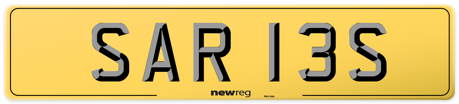 SAR 13S Rear Number Plate