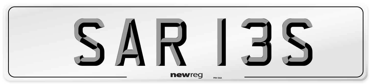 SAR 13S Front Number Plate