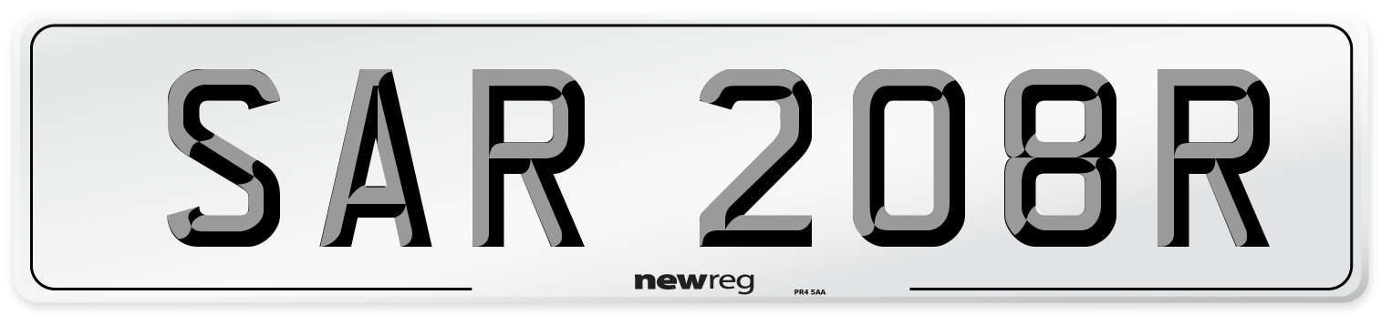 SAR 208R Front Number Plate