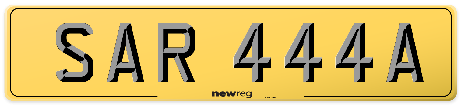SAR 444A Rear Number Plate