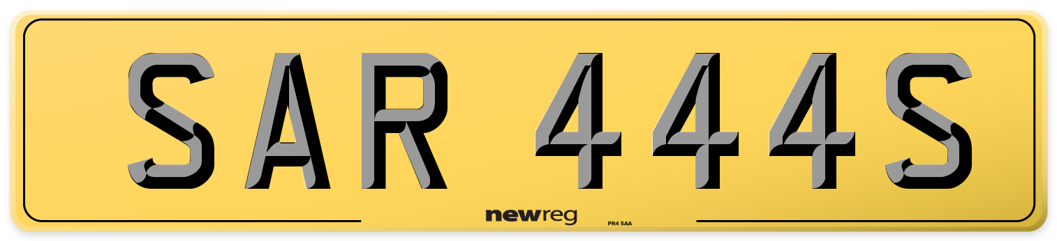 SAR 444S Rear Number Plate