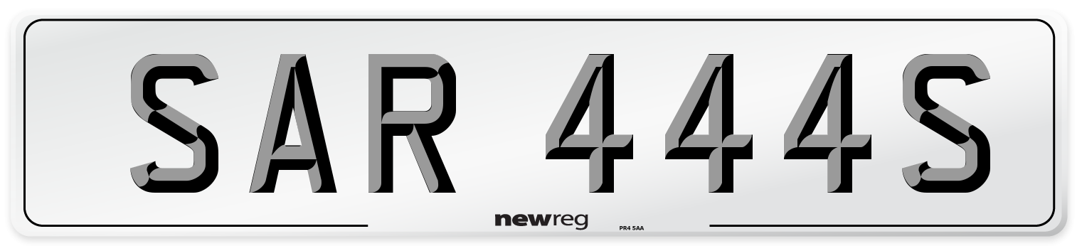 SAR 444S Front Number Plate