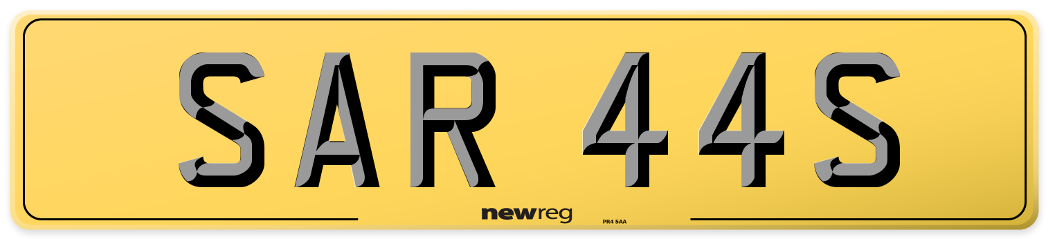 SAR 44S Rear Number Plate