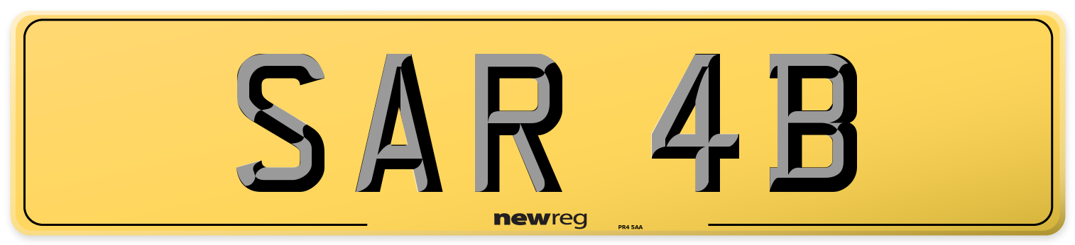 SAR 4B Rear Number Plate