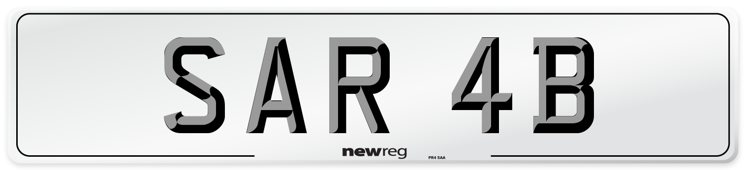 SAR 4B Front Number Plate