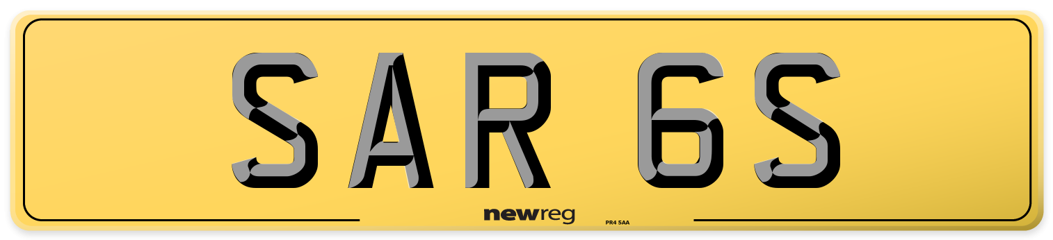 SAR 6S Rear Number Plate