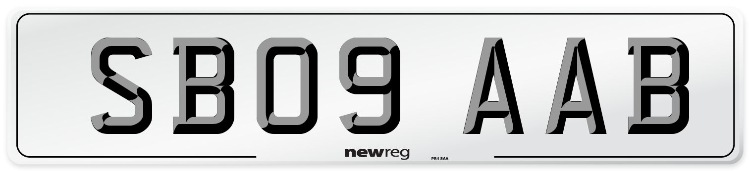 SB09 AAB Front Number Plate
