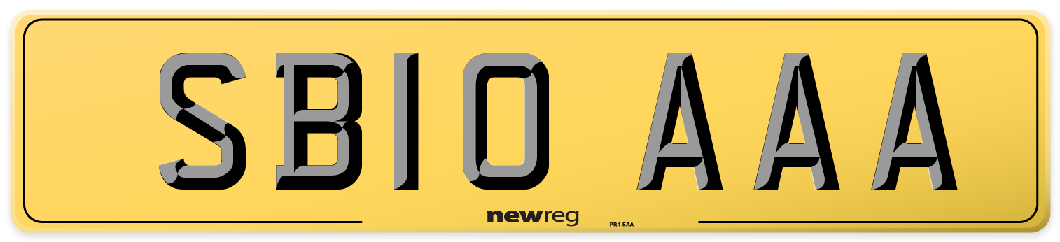 SB10 AAA Rear Number Plate