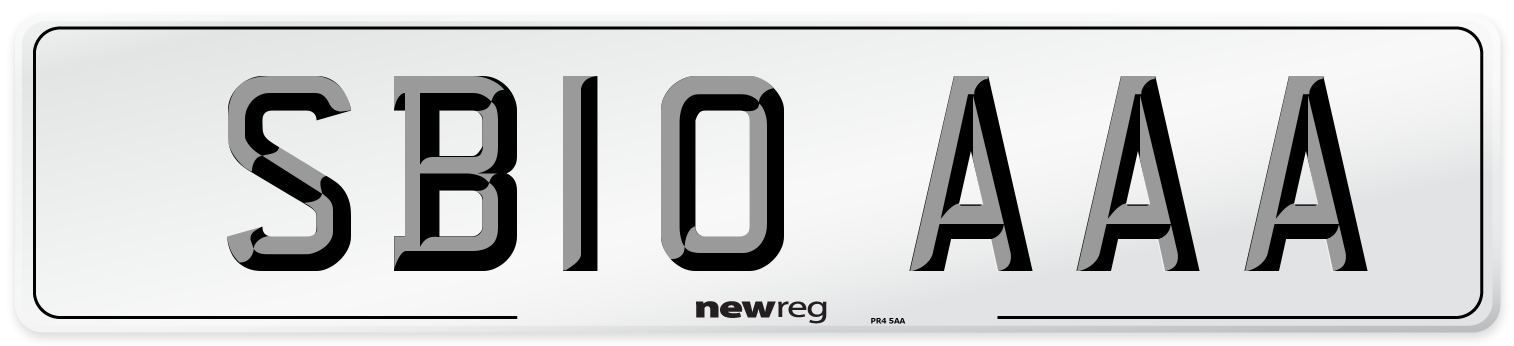 SB10 AAA Front Number Plate