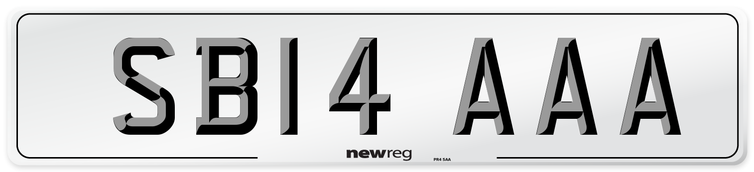 SB14 AAA Front Number Plate