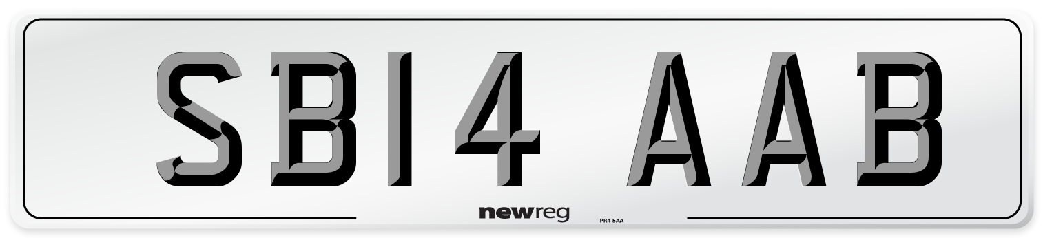 SB14 AAB Front Number Plate