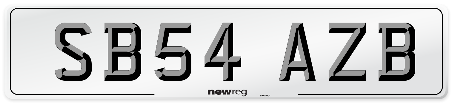 SB54 AZB Front Number Plate