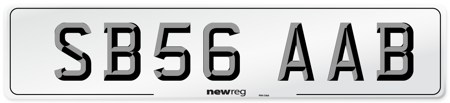 SB56 AAB Front Number Plate