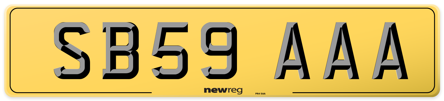 SB59 AAA Rear Number Plate