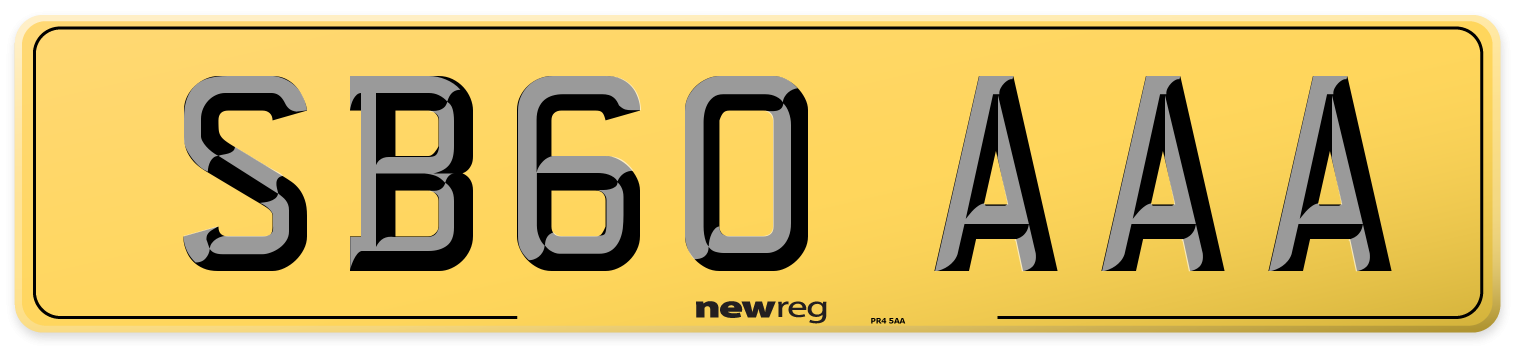 SB60 AAA Rear Number Plate