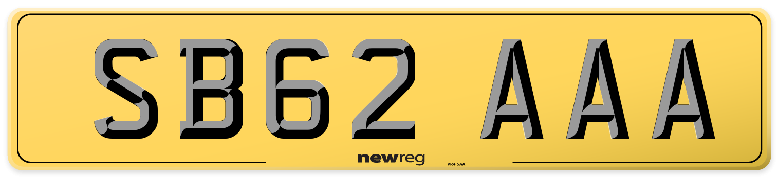 SB62 AAA Rear Number Plate