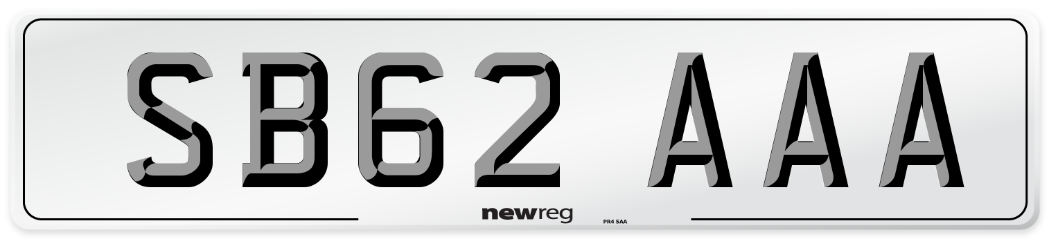 SB62 AAA Front Number Plate