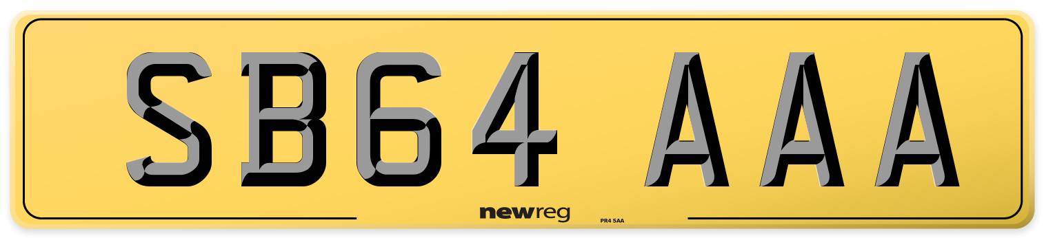 SB64 AAA Rear Number Plate