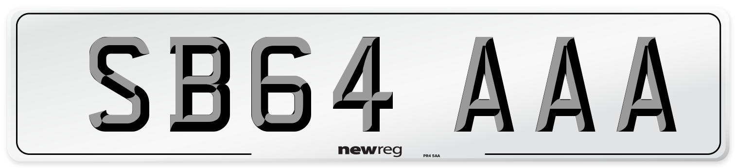 SB64 AAA Front Number Plate