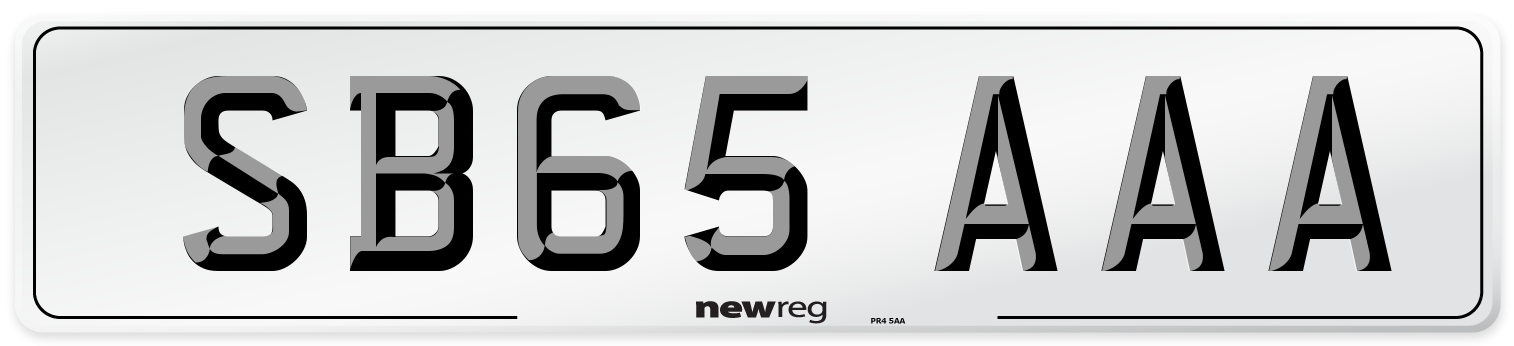 SB65 AAA Front Number Plate