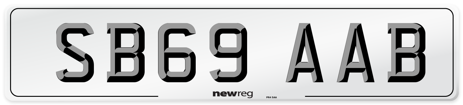 SB69 AAB Front Number Plate